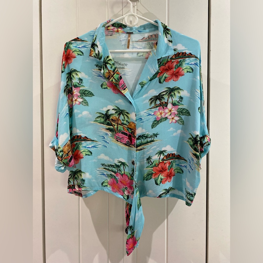 Harlow cropped blouse with ties